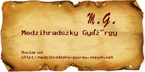 Medzihradszky György névjegykártya